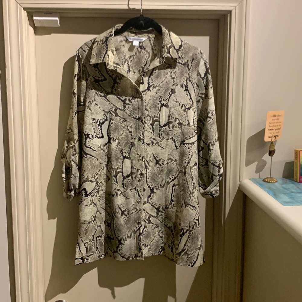 Button down snake skin blouse